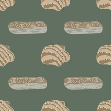 Bold and minimal ocean shell pattern for trendy designs. Coastal shell text.. Stock Illustration