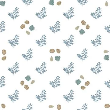 Bold and minimal ocean shell pattern for trendy designs. Coastal shell text.. Stock Illustration