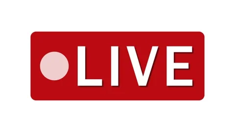 A bold and modern “Live” and “Live Stream” badge icon set featuring red and blac Video stock 331330362