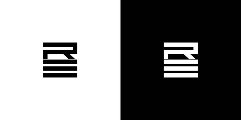 Bold and professional initials logo design RE Stock Illustration