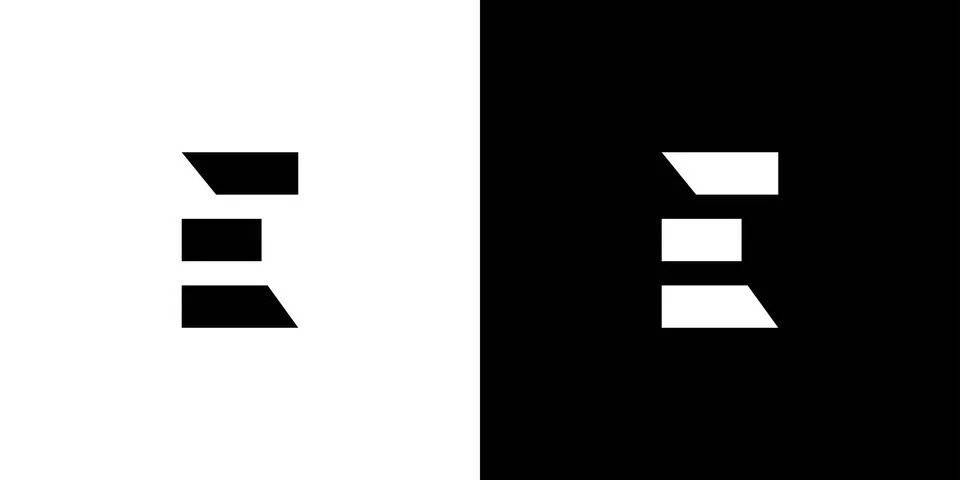 Bold and strong E  logo design Illustrazione stock