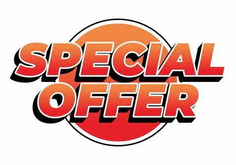 A bold and vibrant graphic featuring the text Special Offer in a striking fon Illustrazione stock