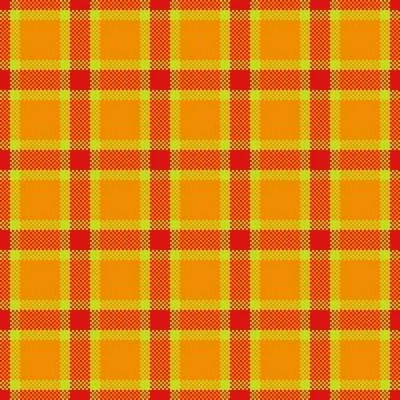Bold and vibrant red, orange, and lime checkered plaid pattern. This eyecat.. Stock Illustration