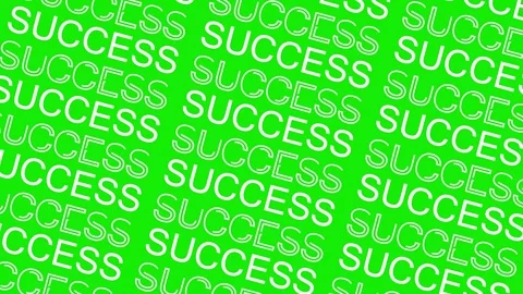 Bold and Vibrant Repeated Pattern Featuring the Word Success on Bright Gree.. Stock Footage 334700623