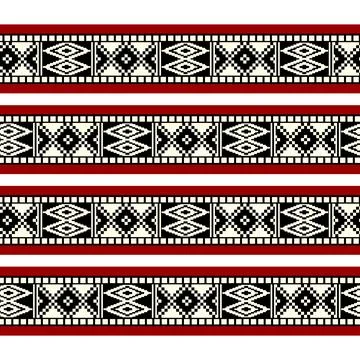 A bold and vibrant striped pattern in red, white, and black Stock Illustration