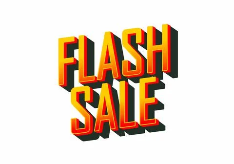 Bold and vibrant text design featuring the words FLASH SALE with a 3D effec.. Stock Illustration