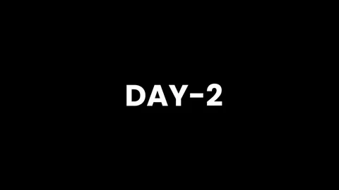 Bold animation White Text DAY-2 Centered on a Solid Black Background day tw.. Stock Footage 321792731