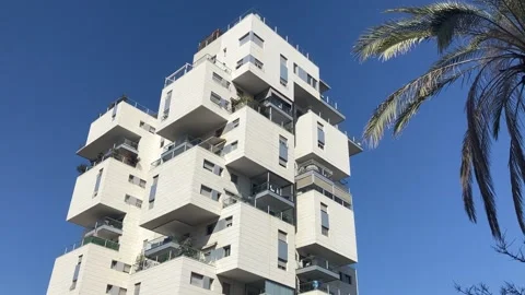 Bold architectural solutions. Modern residential buildings. Stock Footage 238773312