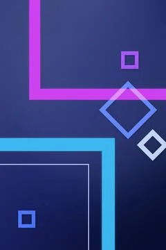 A bold arrangement of colorful linear frames and floating squares creates a.. 스톡 일러스트