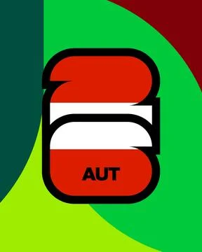Bold Austrian Team Flag Number 26 Design for the Anticipated Football 2026 .. Stock Illustration