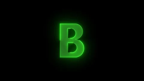 Bold b stroke icon glowing neon green color animation Stock Footage 289385970