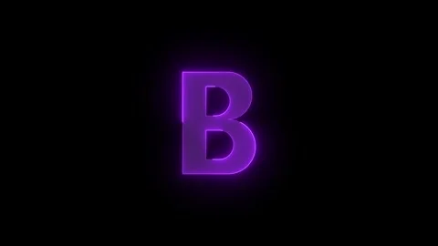 Bold b stroke icon glowing neon purple color animation Stock Footage 289385982