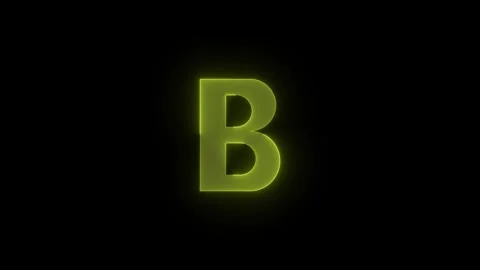 Bold b stroke icon glowing neon yellow color animation Stock Footage 289385988