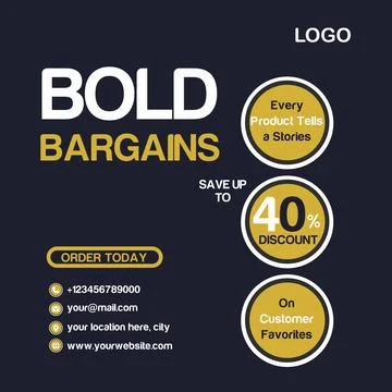 Bold Bargains Template Stock Illustration