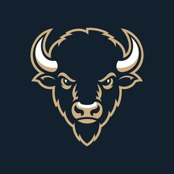Bold Bison Head Logo Mascot Illustration Stock-Illustration