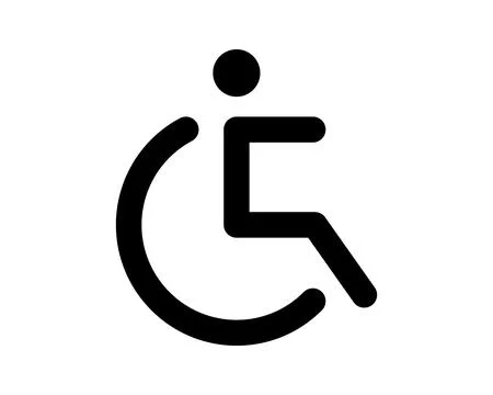 Bold black accessibility symbol, perfect for websites, apps, or print mater.. Stock Illustration