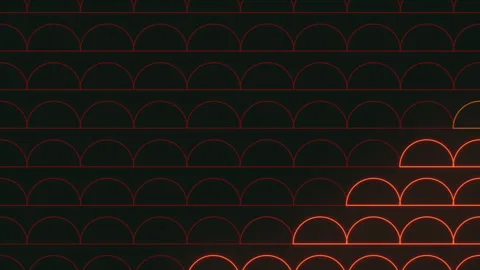 Bold black and red arches pattern created by curved lines 動画素材 255993372