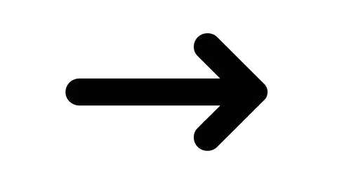 A bold black arrow pointing to the right with a thick line and rounded tip Stock Illustration