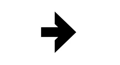 A bold black arrow pointing to the right with a sharp, angular design Stock Illustration