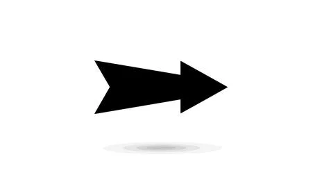 A bold black arrow pointing to the right with a triangular tail Illustrazione stock