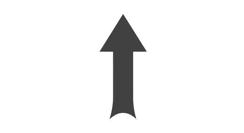 A bold black arrow pointing upwards with a curved base and a flat top Stock Illustration