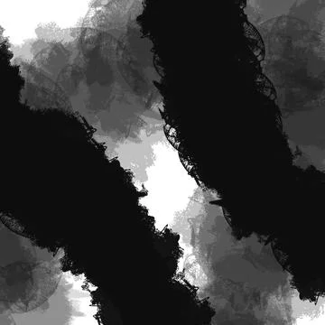 Bold Black Brush Bands on Gray Background Stock Illustration