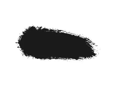 Bold Black Brush Stroke Splash on White Background for Creative Design and Art Stock Illustration