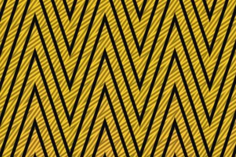 Bold black chevron lines repeat across a golden yellow background creating a Stock Illustration