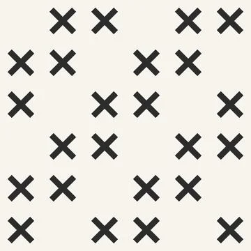 Bold black crossed marks form a scattered geometric pattern across an off white 스톡 일러스트