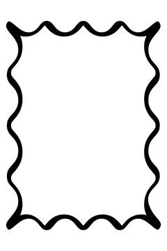 Bold Black Curved Rectangle Frame with Decorative Wave Border Illustrazione stock