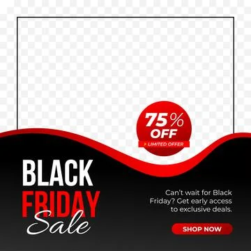 Bold Black Friday Discount Template for Social Media Post Stock Illustration