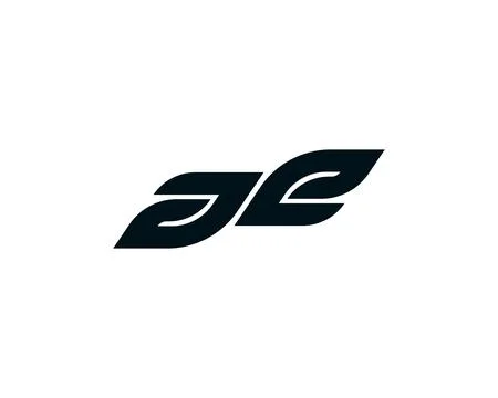 Bold black letter A and E ambigram logo design template Illustrazione stock