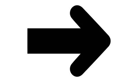 Bold Black Navigation Arrow Icon Stock Illustration