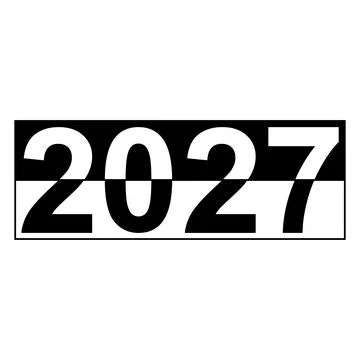 Bold black numeric typography year 2027 future milestone concept Stock Illustration