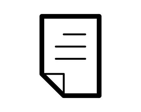 Bold black outline document icon, perfect for app interfaces, website desig.. Illustrazione stock