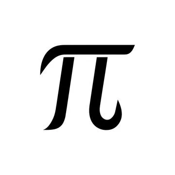 Bold black Pi symbol. Vector icon design. Stock Illustration
