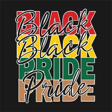 Bold Black Pride typography design for Black History Month featuring stacke.. Illustrazione stock