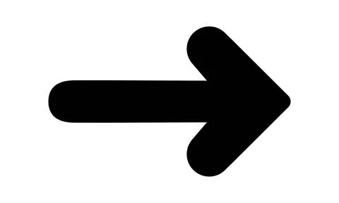 Bold Black Single Pointer Arrow Icon for Web and Mobile Stock Illustration