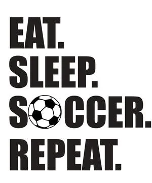 Bold black text includes a soccer ball graphic replacing the letter O in the  Stock Illustration