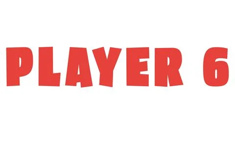 The bold black text Player 6 is centered on a plain white field. Stock Illustration