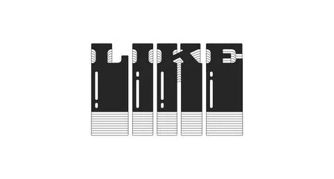 Like bold black viral internet button typography Stock Illustration