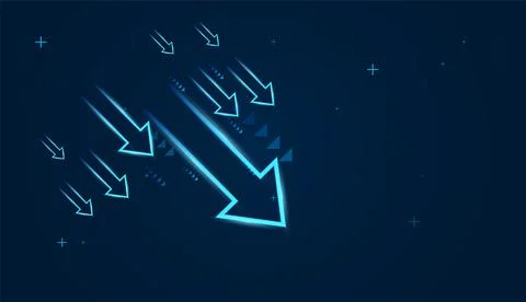 The bold blue arrow conveys optimism and achievement, modern flat icons, bu.. Stock Illustration