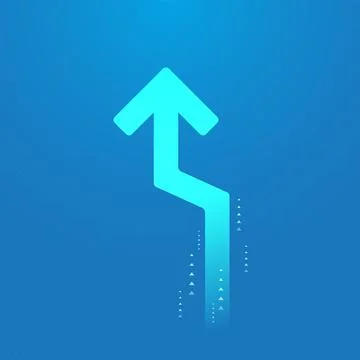 A bold blue arrow moving upward symbolizes strong growth and increasing suc.. Stock Illustration