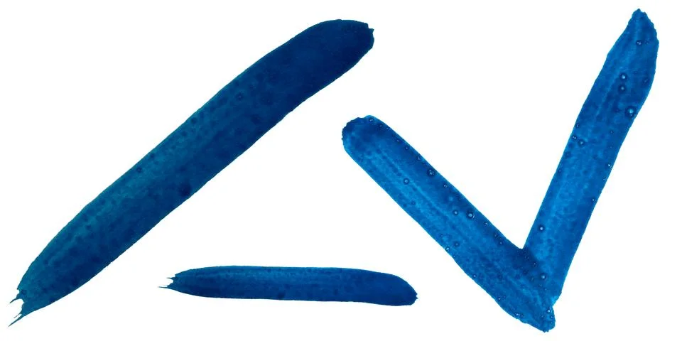 Bold blue brush strokes create vibrant abstract art on white canvas イラスト素材