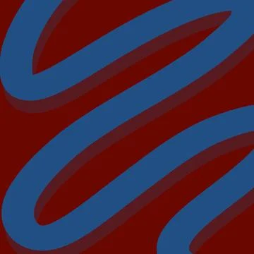 Bold Blue Curved Stripes on Deep Red Background Stock Illustration