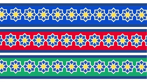 Bold Blue Islamic Tiles Stock Footage 335622473