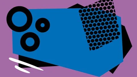 Bold Blue Pop Art Layout with Circles Background Stock Illustration