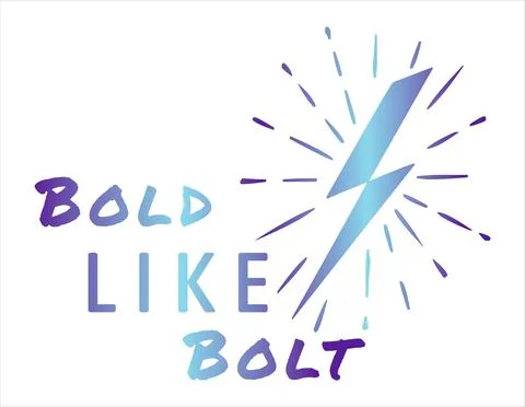 Bold Like Bolt Typography Bursting Blue Violet Color Illustrazione stock