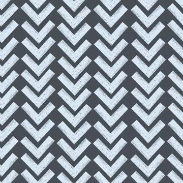 Bold brush, chalk lines parquet seamless background. Textured herringbone Stock Illustration