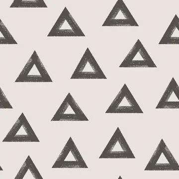 Bold brush drawn irregular triangles pattern. Seamless abstract geometric grunge Illustrazione stock